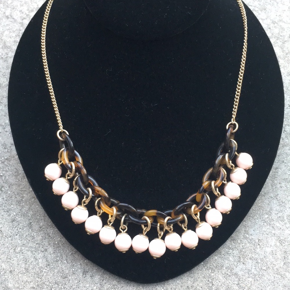 J. Crew necklace with tortoise beads